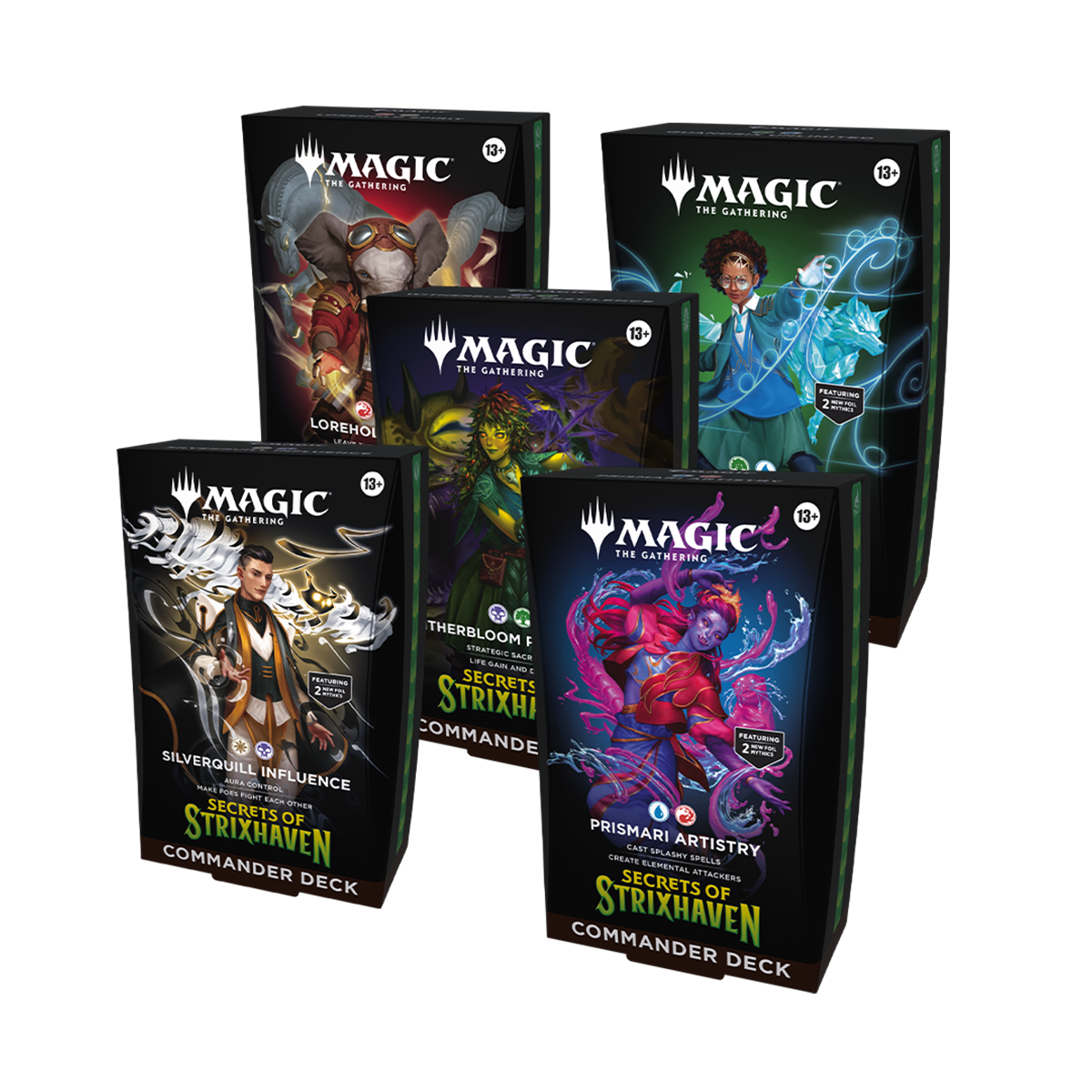 MTGSOS_EN_OtrBx_Cmndr_06_b5de9fad-30a9-476c-a8d6-fa833338ed37.png Magic: The Gathering - Secrets of Strixhaven - Commander Deck - Bundle - Image 1