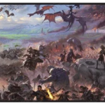Ultra Pro - MTG: The Lord Of The Rings: Tales Of Middle-Earth - Black Stitched Playmat Featuring: Borderless Scene